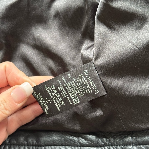 Blank NYC Good Vibes Faux Leather Moto Jacket Size S - Picture 4 of 5